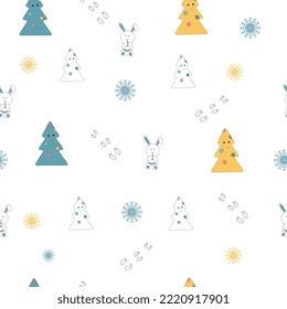 New Year's pattern in the style of doodles
