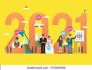 New Year's plan - stock vector