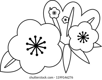New Year's plum flower decoration outline 