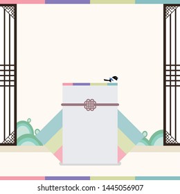 New Year's pop-up using birds and pouches that give good luck in the East