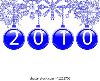 new years postcard with balls