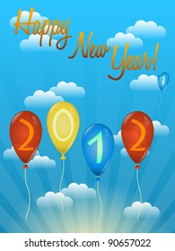New Years Poster with Balloons