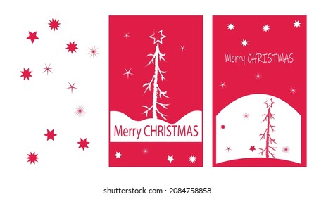 New Year's poster.coniferous tree, bright stars. isolated on a white background. for a festive decor.vector illustration.10 EPS