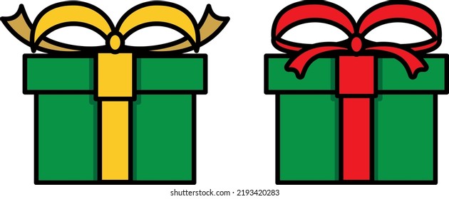 New years presents, illustration, vector on white background.