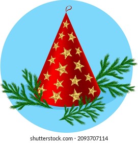 New Year's red paper cone cap.
Happy New Year