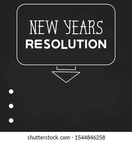 New Year's Resolution On A Dark Background. Calendar. Leaflet, Banner. Vector Holiday Poster. Happy New Year Text Design. Abstract Flyer Design Background. 
