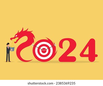 New Year's Resolutions. Start up a new business goal on 2024 concept