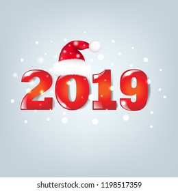 New Years Retro Card With Gradient Mesh, Vector Illustration