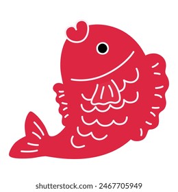 New year's sea bream vector illustration