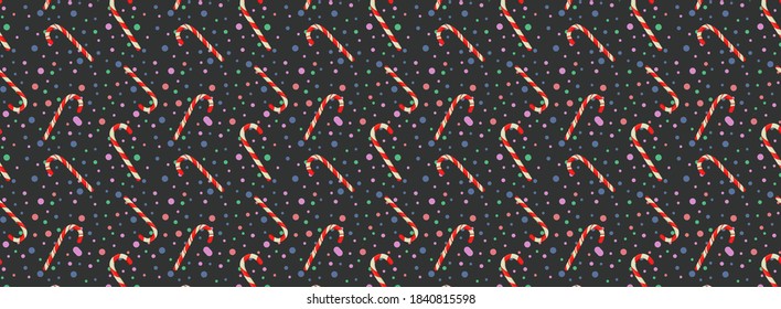 New year's seamless pattern with candy. Wallpaper, print, modern textile design, wrapping paper