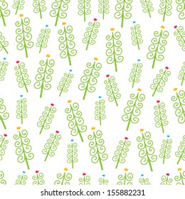 New year's seamless pattern with Christmas trees.