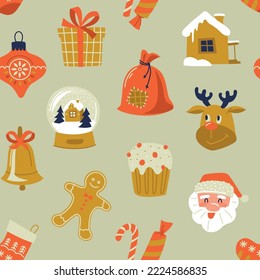 Das neue Jahr-Muster. Weihnachtsstimmung. Vektorbild.