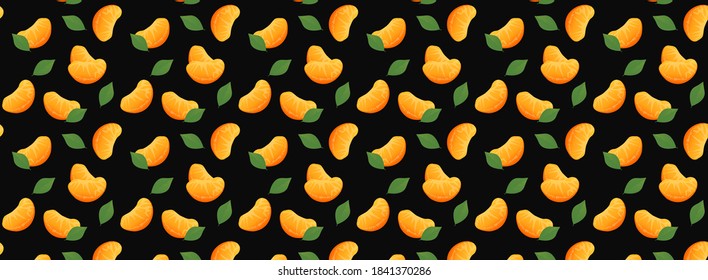 New year's seamless pattern with mandarins. Wallpaper, print, modern textile design, wrapping paper