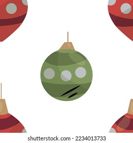 New Year's seamless pattern. Tin soldier, Christmas decorations, gifts in beautiful packaging, candy, gingerbread, reindeer, Santa hat. New Year's holiday. Happy New Year and Merry Christmas. 