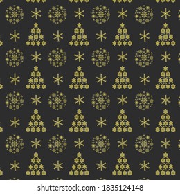 New year's seamless patterns on a dark background