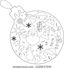 New Year's set in doodle style