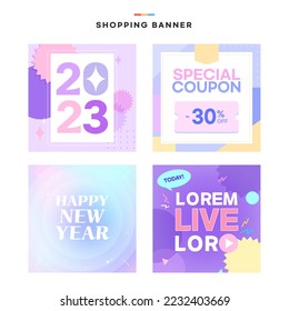 New Year's Shopping Banner Template Set
