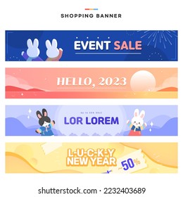 New Year's Shopping Banner Template Set
