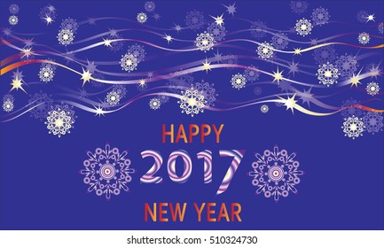New year's sky. Vector image. Banner design, greeting cards, poster, flyers.