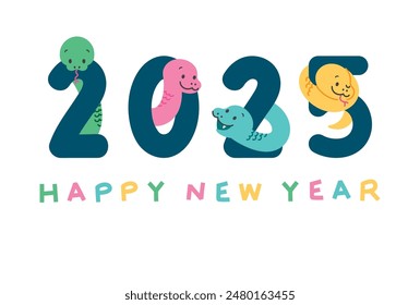 New years snake greeting card in 2025