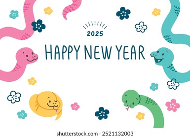 New years snake greeting card in 2025