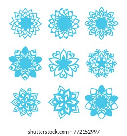 New Year`s snowflakes, vector illustration on a white background