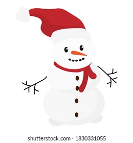 Hombre de nieve de Año Nuevo. Imagen vectorial, eps 10