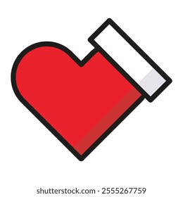 New Year's sock in the shape of a heart, holiday and event
