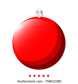 New Year's sphere. Christmas ball set icon . Flat style .