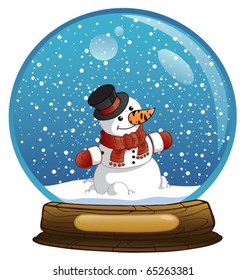 New Year's sphere with the snowman