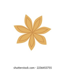 New Year's spice color drawing in the form of a star. Christmas and New Year illustration for decor, advertising, prints, decoration. Vector illustration for web