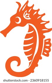 New year's stamp of the sea horse of the Year of the Dragon.