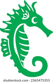 New year's stamp of the sea horse of the Year of the Dragon.