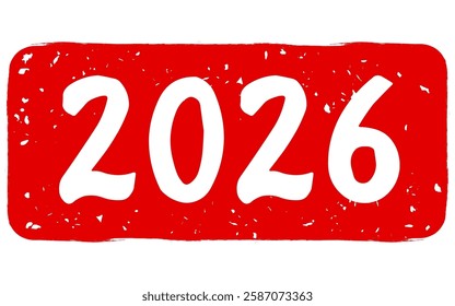 New Year's stamp for the year 2026, Vector Illustration