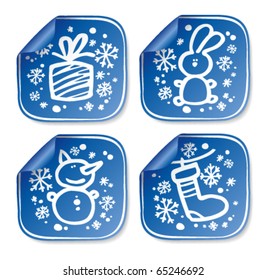 New Years stickers set.