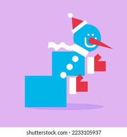 New Year's Suprematist snowmen from simple shapes in vector