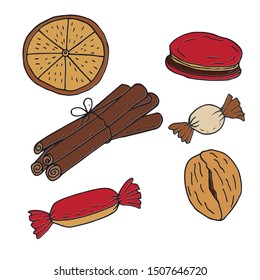 New Year's sweets - cinnamon, walnut, sweets, macaroon