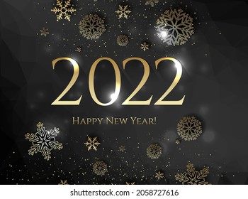 New Years Text Isolated Black Background With Gradient Mesh, Vector Illustration