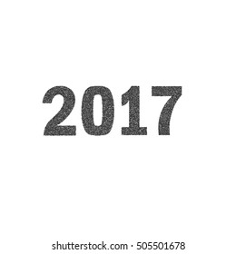 New Year's texture 2017 text on a white background. an object. for registration of congratulations, cards, banners Happy New Year, Merry Christmas. vector illustration.