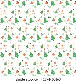 New Year's texture, New Year's decor. Gift wrapping design elements. White texture with holiday elements.