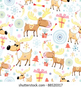 New Year's texture with moose