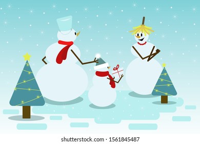 New Year's themed winter illustrations