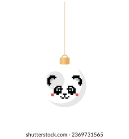 New Year's toy on a transparent background. Panda.