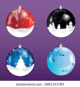 New Year's toys. Christmas decorations. New Year's colorful balls with patterns