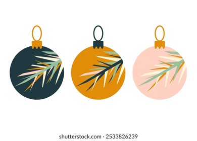 New Year's toys.Christmas decoration.Vector illustration highlighted on a white background.