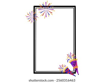 New Years Trumpet Frame Background