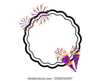 New Years Trumpet Frame Background