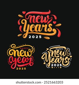 Neue Jahre Typografie Vektordesign