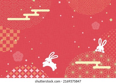 new years vector background with rabbits, the Chinese or Japanese zodiac sign for 2023
