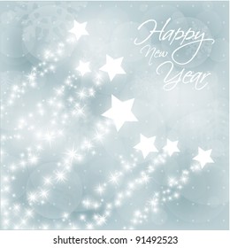 New Years Vector Background with Stylized Falling Stars